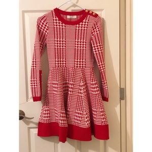 Houndstooth knit dress